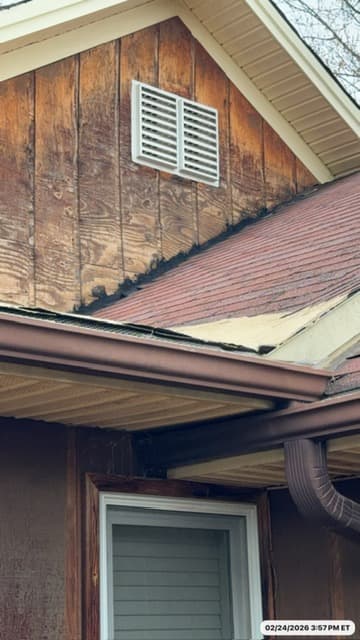 Deteriorated exterior wood siding